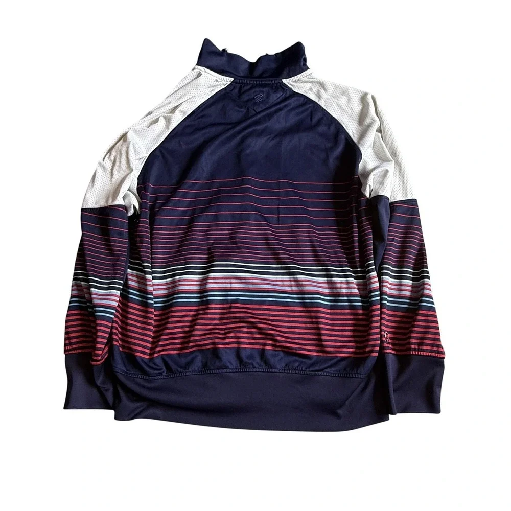 Rocawear Track Jacket Mens XL Blue Stripe Full Zip Lightweight Knit Athletic
